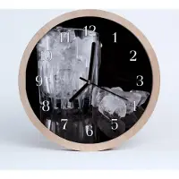 Tulup Wanduhr Holz Eis-Farben 30 cm Skandinavischer Stil leises Quarzwerk schleichender Sekundenzeiger anpassbar