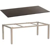 SonnenPartner Gartentisch Base 200x100 cm Aluminium champagner Tischsystem