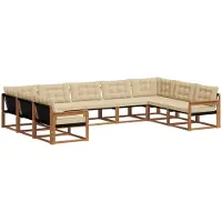 vidaXL Outdoor-Sofagarnitur 9 stk. Natur und Beige