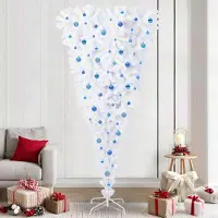 vidaXL "Schlussverkauf" Künstlicher Weihnachtsbaum(1 pc) - Kunstbaum/Tannenbaum - Weiß 240 cm PVC und Stahl C8091