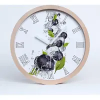 Tulup Holzuhr 30fi cm wanduhr - weiße Spitzen - Beeren mit Eis