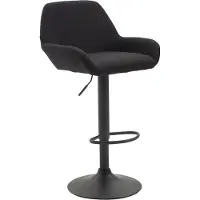 DELUKE Barhocker DUBLIN - Schwarz, Stoff, Schwarz | Barhocker mit Lehne Barstuhl Tresenhocker Tresenstuhl Kneipenhocker Kneipenstuhl