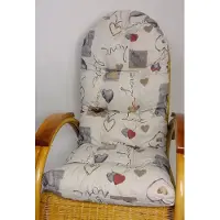 Rattani Auflage / Polster für Schaukelstuhl , Liegestuhl , Ersatzpolster Gr. 130 x 50 x 12 cm, Stoff Mirha Leinen Love