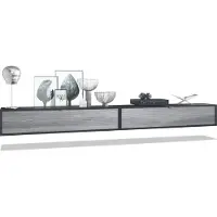 Vladon 2er-Set TV Board Lana 140, Germany, Lowboards je 140 x 29 x 37 cm mit viel Stauraum, Korpus in Schwarz matt, Fronten in Avola-Anthrazit | Große Farbauswahl