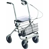 Trendmobil Rollator verl. Schieber. EHB reund Einhandbedienung rechts, Farbe silber