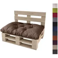 Sunnypillow Palettenkissen für Gartenmöbel - Sitzkissen 120 x 50 cm - Palettenauflage für Palettensofa - Palettenpolster, Sitzpolster für Palettenmöbel - Gesteppte Gartenkissen - Kissen Braun