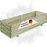 DELUKE Hochbeet aus Kiefernholz MILA | Grün, imprägniert | 120x40x30cm | Wetterfest | Gartenbeet Holz Kräuterbeet Blumenbeet Beet hoch Frühbeet für Garten Gemüsebeet