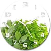 Tulup Wanduhr aus Glas 30fi Glasbild Glasuhr Gehärtetes Glas - weisse-zeiger - Herbs