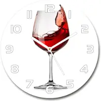 Tulup Wanduhr aus Glas 30fi Glasbild Glasuhr Gehärtetes Glas - weisse-zeiger - Red wine