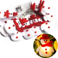 Rosikey 1.5M Warmweiß Weihnachten Deko Kurz Plüsch LED Lichterkette, Batteriebetrieben Lichterketten Innen Weihnachtsdekoration Weihnachtsbeleuchtung für Weihnachtsbaum Party, Schneemann