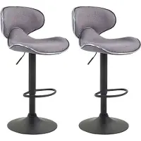 CLP 2er Set Barhocker Las Vegas V2 Stoff schwarz hellgrau