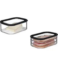 Mepal | Meat and Cheese Set | Nordic Black | Modula Vorratsdosen mit Deckel | Anti-Kondensationseinsatz | luftdicht & spülmaschinenfest