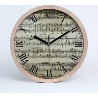 Tulup Holzuhr 20fi cm wanduhr - schwarze Spitzen - Notizen auf einem Daube