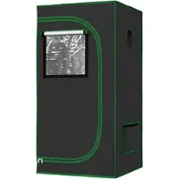Woltu Gewächshaus Indoor, aus Oxford-Gewebe, hochreflektierendem Material, Schwarz : 60x60x120 cm Größe: 60x60x120 cm