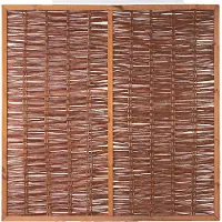 Tetzner & Jentzsch T&J FOGO Weidengeflechtzaun mit Rahmen und Strebe 180 x 180