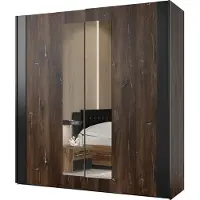 Masseno Schiebetürenschrank SIGNORA 200 cm Kleiderschrank Schlafzimmer Schrank 2-türig mit Spiegel Multicolor