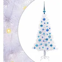 Syfax Künstlicher Weihnachtsbaum Weiß 120 cm PVC und Stahl