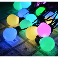 Trade-Shop 20 LED Glühbirnen / 6 Meter Solar Lichterkette Deko RGB Solarbetrieben zum Schmücken Deko Party Licht Beleuchtung