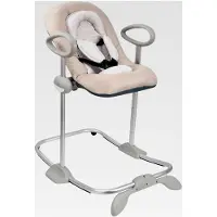 Markenlos Up & Down IV Babywippe – Höhenverstellbar, Unisex für Babys und Kleinkinder, 3 Neigungspositionen, 5-Punkt-Sicherheitsgurt, Neugeborenen-Einsatz – Farbe Argile