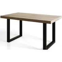 Alpi Möbel Alpi Moebel, Rechteckiger Esstisch Loft-U, Industrieller Modern Tisch 140x80x77 cm, Sonoma mit Metallbeinen in Schwarz