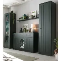 Furn.Design Wohnwand "Forres" 4-teilig grün Landhaus Schrankwand 270 x 198
