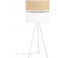 Light11 HOME Light-Home Juta Lampenschirm Tischlampe Modern - Nachttischlampe - Tischleuchte E27 - 1-Flammig EDRON - Weiß Basis und Jute und Weiß