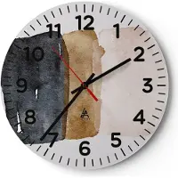 ARTTOR Wanduhr - Rund - Glasuhr - Abstraktion die Farben Aquarell - 40x40cm - Schleichendes Uhrwerk - Lautlos - zum Aufhängen bereit - Dekoration Modern - Wanddekoration aus Glas - C4AR40x40-4947
