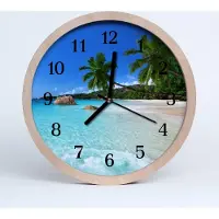 Tulup Holzuhr 30fi cm wanduhr - Strandlandschaften