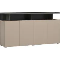 Lomadox Sideboard 4-türig in beige mit anthrazit, SELCE-83