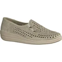 Slowlies 430 Damenschuhe bequemer Slipper Seidengrau Leder NEU - , Beige, leder (nubuk)