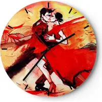 ARTTOR Wanduhr - Rund - Glasuhr - tanzen sie - 30x30cm - Schleichendes Uhrwerk - Lautlos - zum Aufhängen bereit - Dekoration Modern - Wanddekoration aus Glas - C3AR30x30-3731
