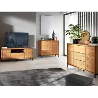 Lomadox Wohnzimmermöbel Set 3-teilig modern in Eiche FABRIANO-161