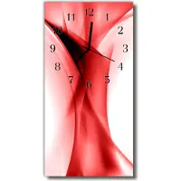 Tulup Glasuhr Wanduhr Küchenuhr Echt-Glas 30x60 Muster Rot