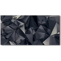 Tulup Wanduhr aus Glas – 60x30 cm - Glasbild - Glasuhr - Gehärtetes Glas - schwarze-zeiger - Zwei Pferde im Schnee