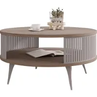 Mirjan 24 Couchtisch Roenni Cashmere, Wohnzimmer Kaffeetisch, Beine und Seiten aus Stahl (Farbe: Cashmere / Cremona Cannolo)
