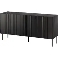 Mirjan 24 Türkommode Isla 150 3D, Kommode mit drei Drehtüren, Wohnzimmer Kollektion (Farbe: Schwarz)