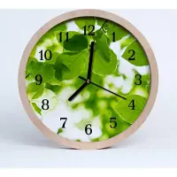 Tulup Holzuhr 30fi cm wanduhr - Blätter Blumen