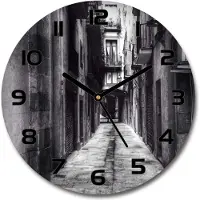 Tulup Wanduhr aus Glas 30fi Glasbild Glasuhr Gehärtetes Glas - schwarze-zeiger - Barcelona Spain