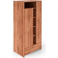 Natur24 Kleiderschrank Zigo Kernbuche massiv 90x60x190 mit 2 Türen 1 Schublade 5 Fächer