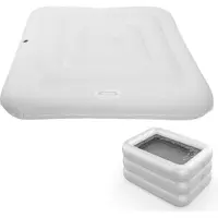 Lixada 130cm Aufblasbare Schwimmbadabdeckung Outdoor Spa Pool Abdeckung Staubschutz PVC Square Pool Protector