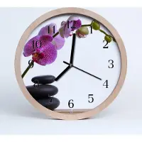 Tulup Holzuhr 30fi cm wanduhr - Orchidee Blumen