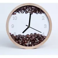 Tulup Holzuhr 30fi cm wanduhr - Wohnzimmer Kaffeebohnen