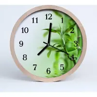 Tulup Holzuhr 20fi cm wanduhr - Bambus Blumen