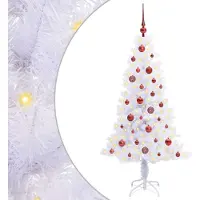 Syfax Künstlicher Weihnachtsbaum Weiß 150 cm PVC und Stahl