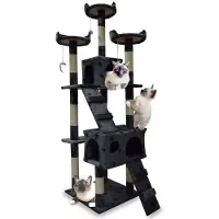Bituxx Katzenkratzbaum XL Dunkelgrau Pfote MS-16653