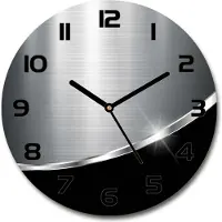 Tulup Wanduhr aus Glas 30fi Glasbild Glasuhr Gehärtetes Glas - schwarze-zeiger - Metal abstraction