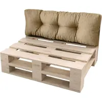 Sunnypillow Palettenkissen für Gartenmöbel - Rückenkissen 120 x 50 cm - Rückenpolster für Bett und Sofa - Palettenpolster für Palettenmöbel - Gesteppte Gartenkissen - Rückenlehne, Kissen Beige