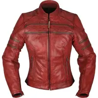 Modeka Iona Damen Motorrad Lederjacke, rot, 36
