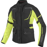 Bogotto Azury 2in1 wasserdichte Damen Motorrad Textiljacke, schwarz/neon, L