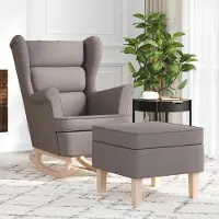 vidaXL Stabli Möbel Schaukelstuhl mit Fußhocker Taupe Stoff - Fernseh- & Relaxsessel CC7632971 2parcel